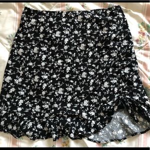 High waisted floral skirt